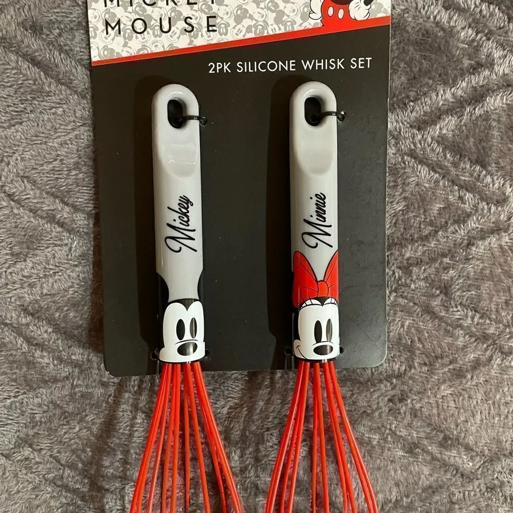 Disney Mickey & Minnie set of 2 silicone whisk NWT